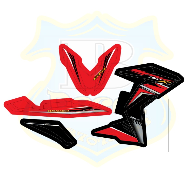 ( Quí khách vui lòng mang ra tiệm cho thợ dán ) Tem winner 150R đỏ đen