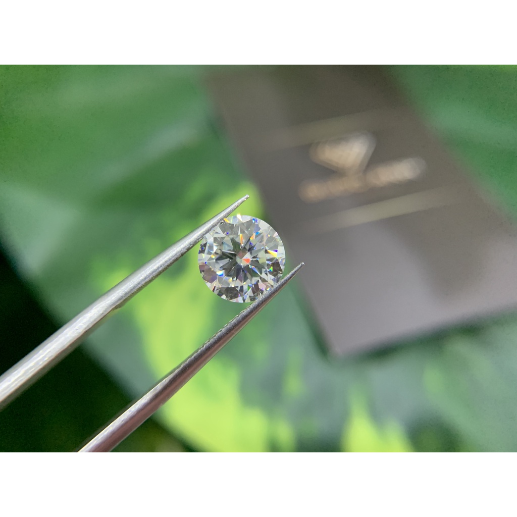 Kim cương nhân tạo Mỹ Moisanite, giác cắt tròn, hàng chính hãng, siêu đẹp D/FL