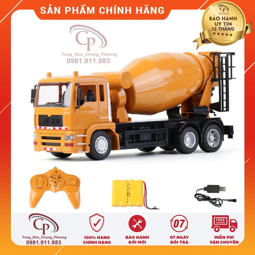 Xe điều khiển từ xa.Xe trộn bê tông điều khiển từ xa, Cấu tạo hợp kim - Pin sạc - Đa chức năng