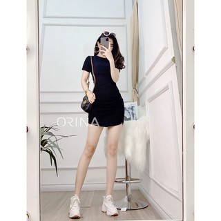 Váy Body Cộc Tay Zúm 2 Bên Sườn Nữ ORINA - Hàng Đẹp - Loại 1 - Giá Tốt - Ảnh 100% ORINA tự chụp