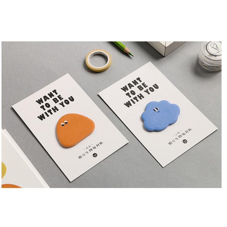 Xấp 30 miếng giấy ghi chú hình động vật đáng yêu