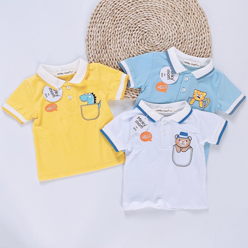 (8-18kg) Áo polo in túi họa tiết động vật vải cotton cho bé - MINKY MOM