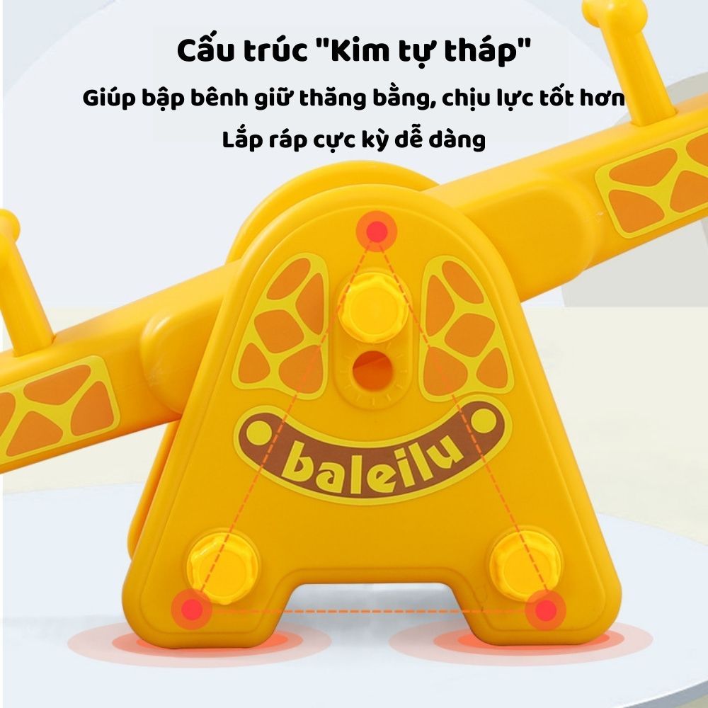 Bập Bênh Đôi Cho Bé Đồ Chơi Vận Động Hình Hươu Đáng Yêu Chất Liệu Nhựa An Toàn Zozon