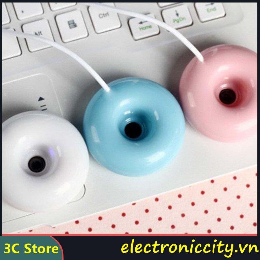 1 máy phun sương tạo độ ẩm mini hình bánh donut sạc USB