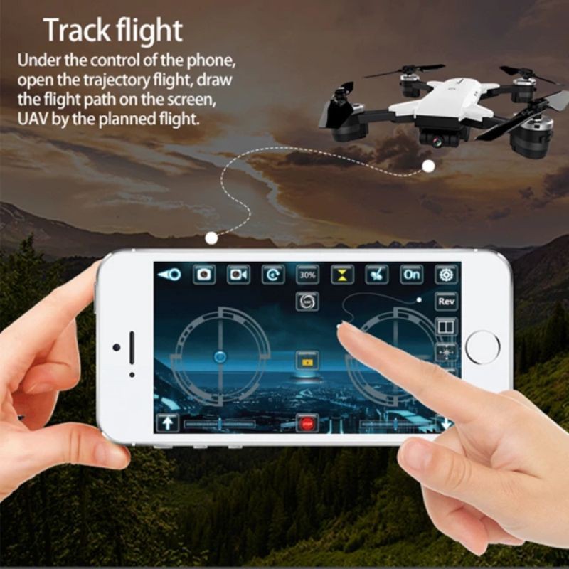 Máy bay điều khiển từ xa Flycam Drone YH-19HW có Camera HD góc rộng Wifi FPV tự cân bằng gấp gọn