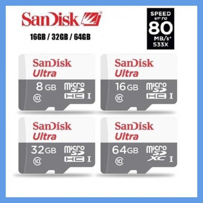 Thẻ Nhớ Micro Sd Sandisk Ultra Class 10 8gb 16gb 32gb 64gb