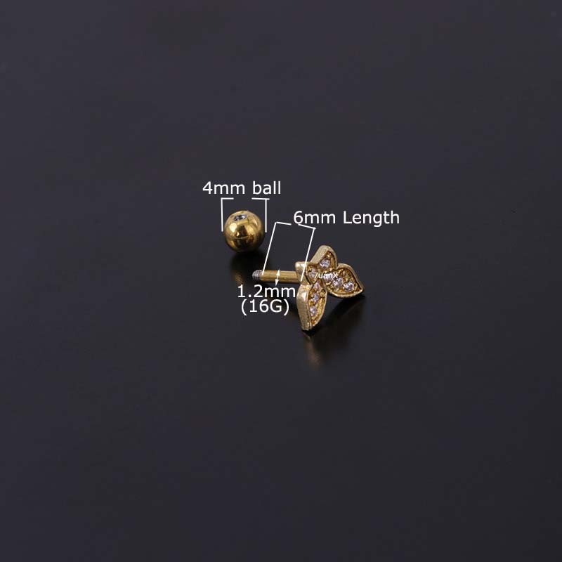 1 bông tai 16gauge bằng thép không gỉ nhiều họa tiết lựa chọn