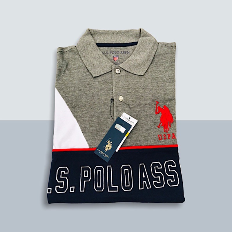 ÁO THUN NAM US. POLO ASSN MÀU XÁM TAY NGẮN, SIZE M