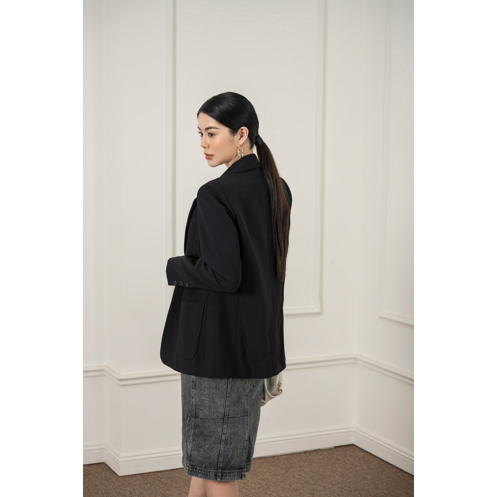 Áo blazer nữ tay dài dáng vừa Eva de Eva 22SBLE012D