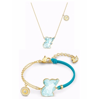【with box】"New" 𝐒𝐰𝐚𝐫𝐨𝐯𝐬𝐤𝐢 Crystal Mouse Necklace Bracelet Set Jewelry Women