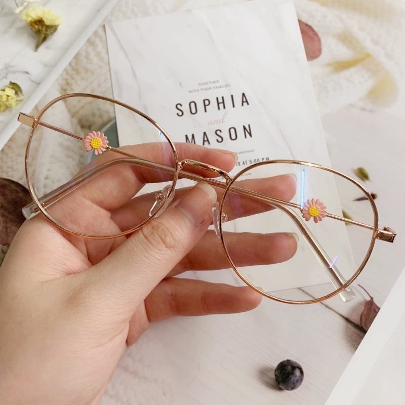 Mắt kính gọng tròn chống bức xạ phong cách Hàn Quốc thời trang cho nam và nữ