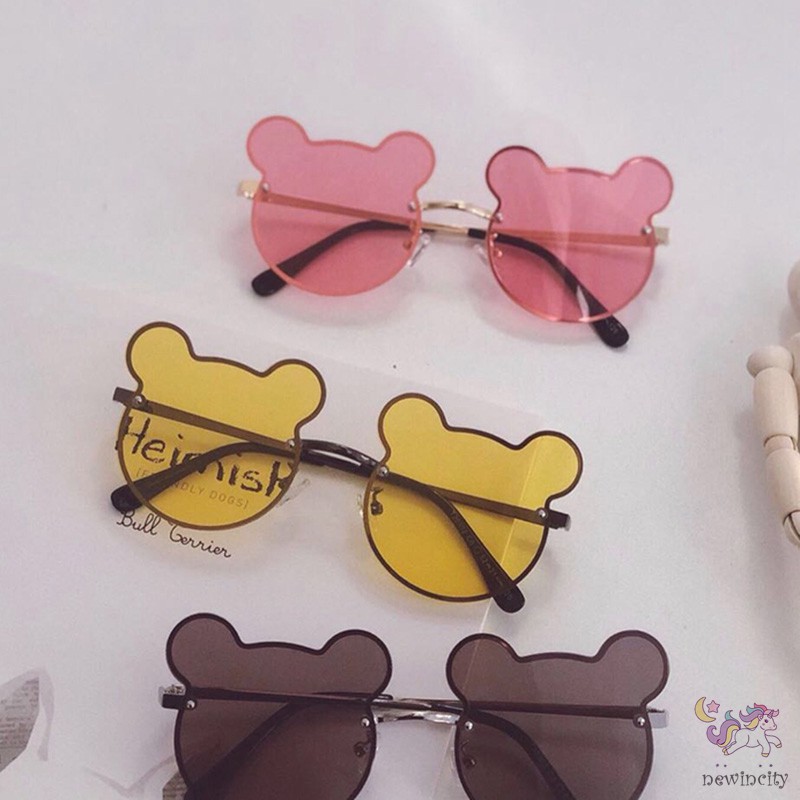 Kính mát hình gấu nhiều màu đáng yêu cho bé trai bé gái