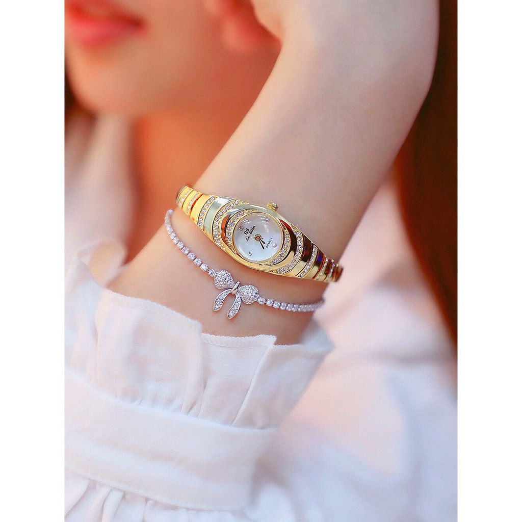 Đồng hồ lắc tay nữ Bee Sister Mini6 Thời trang Hàn Quốc dây thép không gỉ