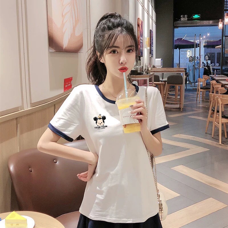 Áo thun nữ form rộng tay lỡ cổ tròn viền vải 100% cotton mát co giãn phông ALALA dáng basic unisex mẫu mới 2022