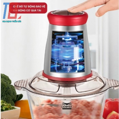 Máy xay thịt Ladomax Ha-333 cối thủy tinh dung tích 2L công suất 400W - Hàng chính hãng BH 12 tháng