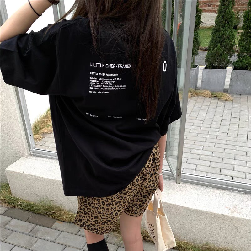 ORDER (có ảnh thật) áo phông unisex tay lỡ dáng rộng dài in chữ nhật bản sau lưng phong cách Harajuku
