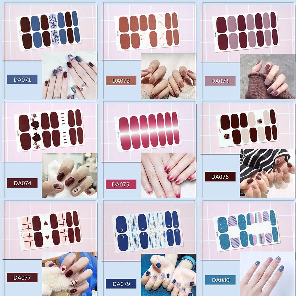 XIANTIN Bộ 14 Miếng Dán Móng Tay Tự Dính Không Độc Hại Nhiều Màu Sắc