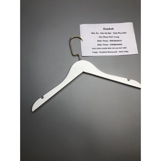 Móc Áo Gỗ Trắng Nữ tròn có đệm