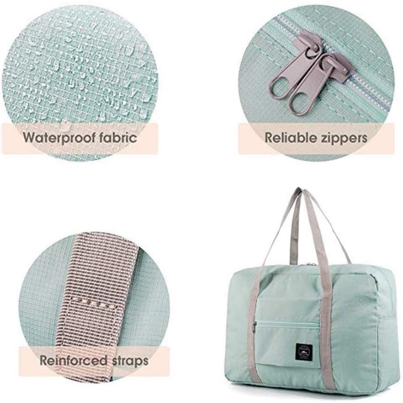 Túi đeo vai sức chứa lớn trọng lượng nhẹ có thể gấp gọn màu trơn đa năng phù hợp đi du lịch tập gym mua sắm