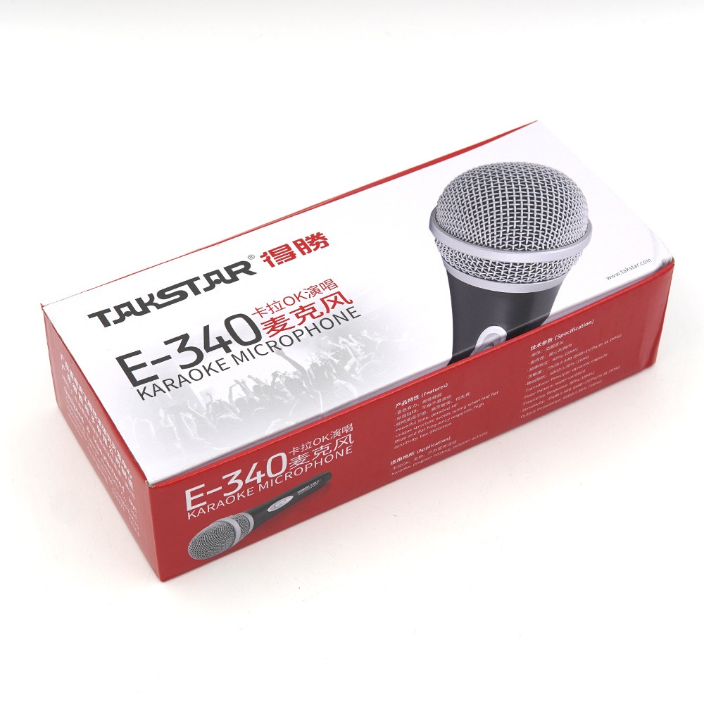 Mic Hát Karaoke Có Dây Takstar E-340 Cao Cấp,Lọc Ồn, Chống Nhiễu, Độ Nhạy Cao, Nhỏ Gọn, Chính Hãng Giá Rẻ Bảo Hành 1 Năm