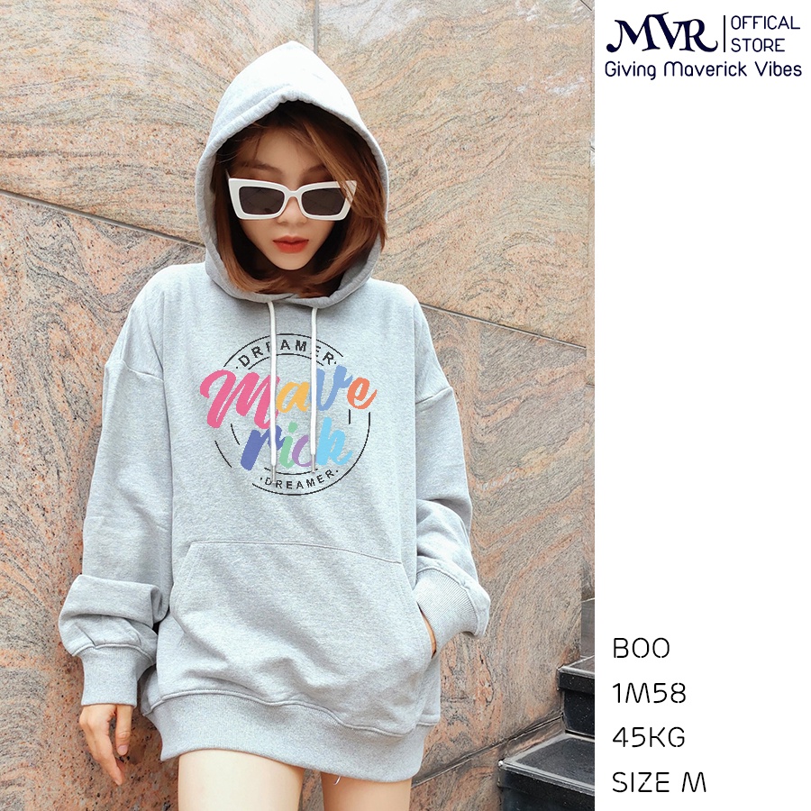 Áo Hoodie Nam Nữ chữ maverick 7 Màu Thun Unisex Nam Nữ Chất Liệu Cotton Form Rộng Phong Cách Hàn Quốc 621