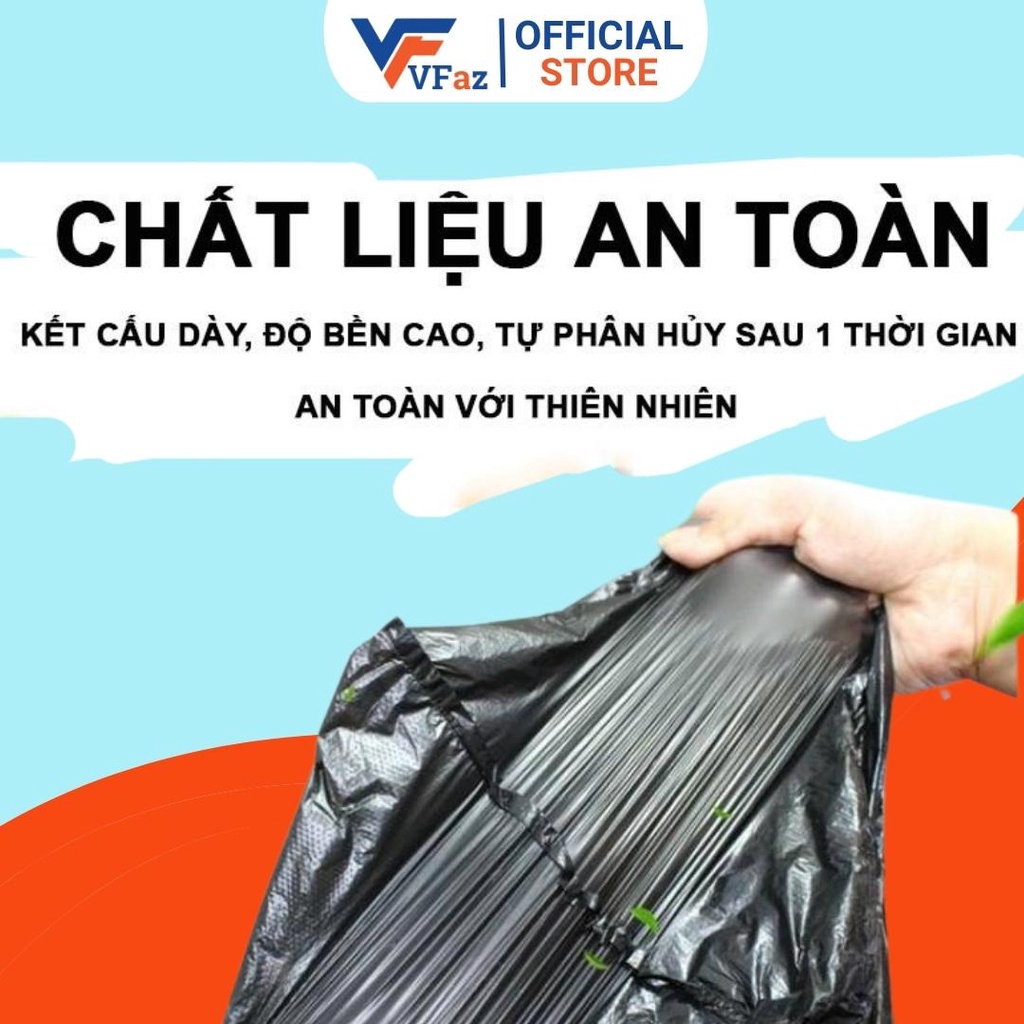 Túi đựng rác tự hủy sinh học An Lành Combo 2 cuộn màu đen bao đựng rác thải sinh hoạt 0.5kg VFaz Official Store