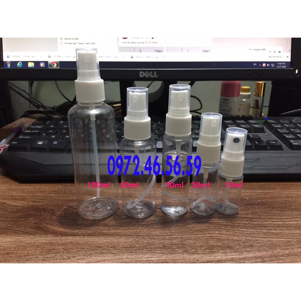 Combo 200 chai xịt phun sương 100ml
