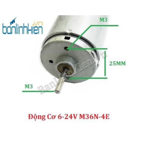 Động Cơ DC 6-24V M36N-4E, Mô Tơ 12V, Động Cơ 12V