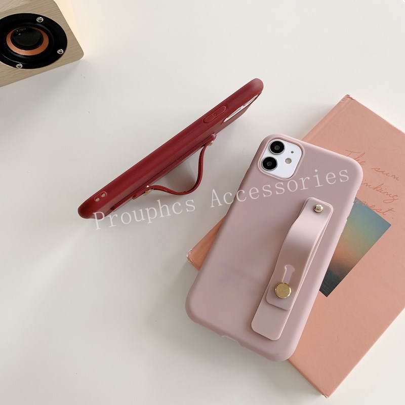 Realme C20 C21Y C25S C12 C11 2021 8 5G OPPO A15S A54 A93 Casing  Wrist Strap Hand Band Soft TPU Case