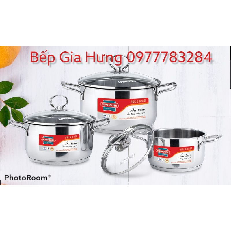 Bộ nồi Inox 5 đáy quai đũa cao cấp SUNHOUSE SH888