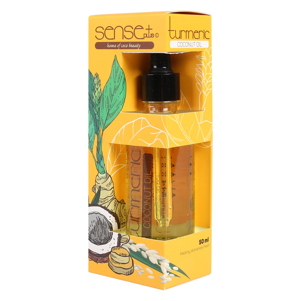 Dầu Dừa Dưỡng Trắng Da Sense Turmeric Coconut Oil 50ml