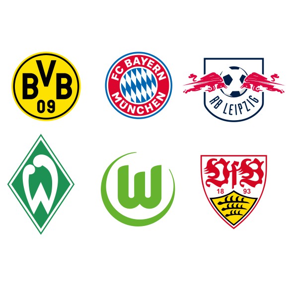 Hình dán sticker BÓNG ĐÁ LOGO CLB BAYERN MUNICH, DORTMUND, dán xe, dán laptop