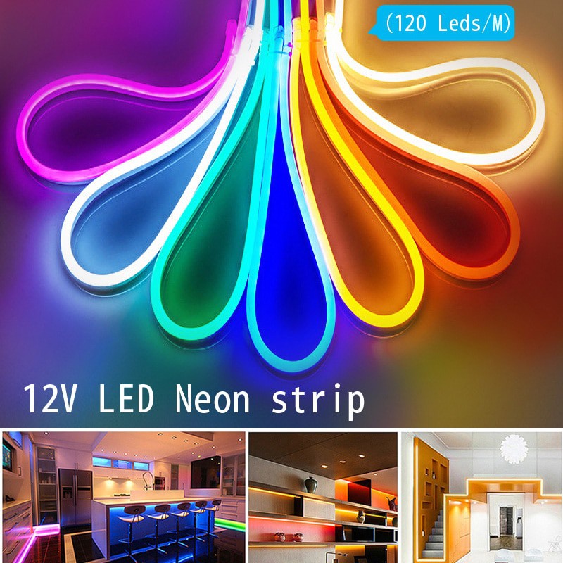 GBKOF Đèn LED chiếu sáng LED Đèn LED phòng ánh sáng linh hoạt Dấu hiệu DC12V Đèn LED Dải chống thấm nước 120leds / M Dải LED Trắng ấm / Đỏ / Xanh lam / Vàng