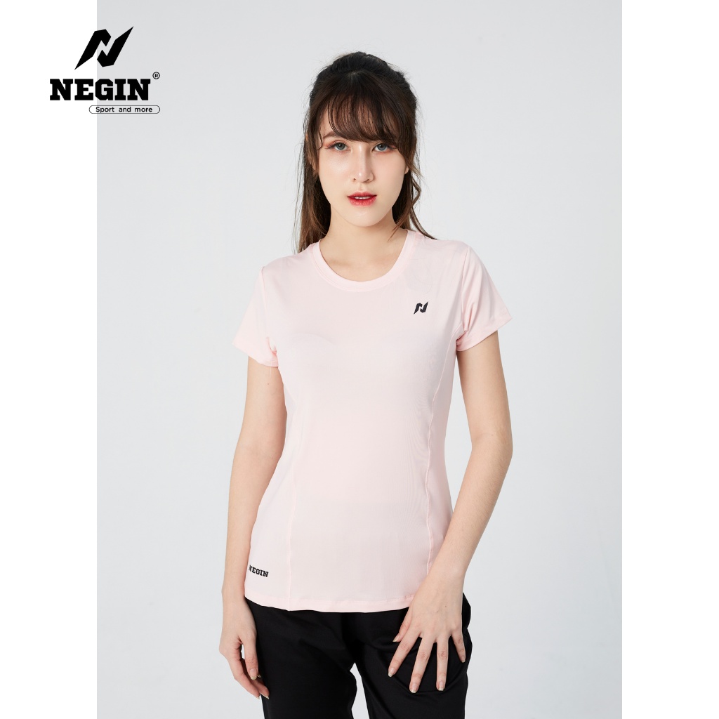Áo Thun T-Shirt Nữ NEGIN Thiết Kế Cổ Tròn Ngắn Tay Form Ôm Body, Chất Vải Co Giãn Thoáng Mát AN348W