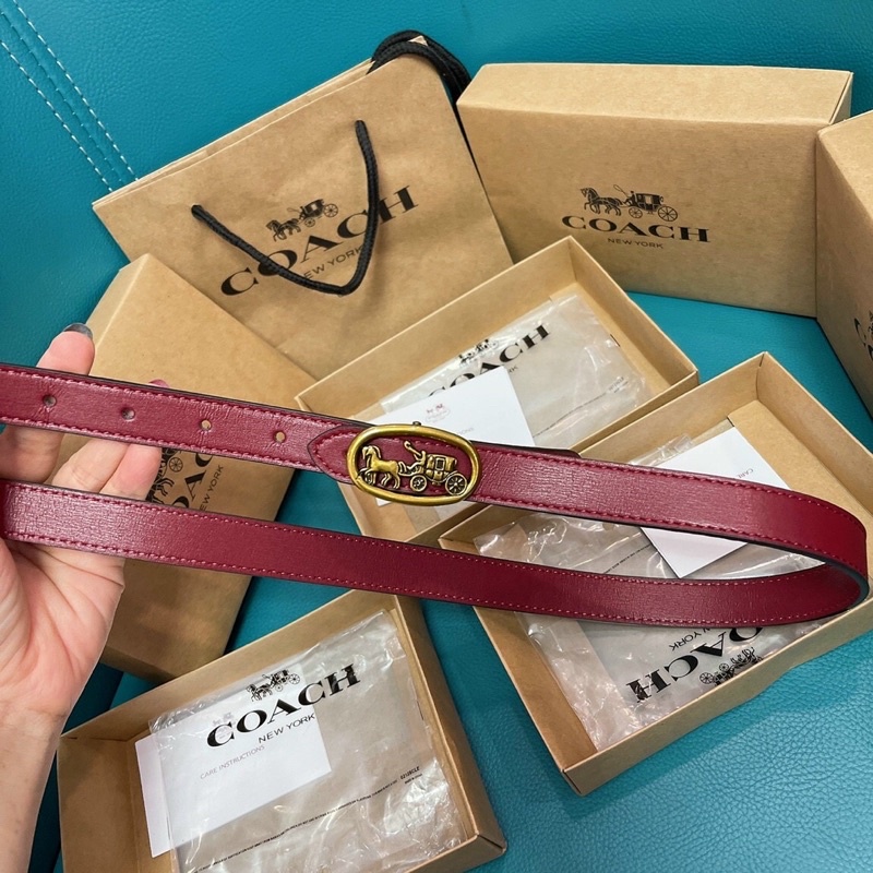Thắt lưng nữ Coach đầu khoá logo xe ngựa kéo