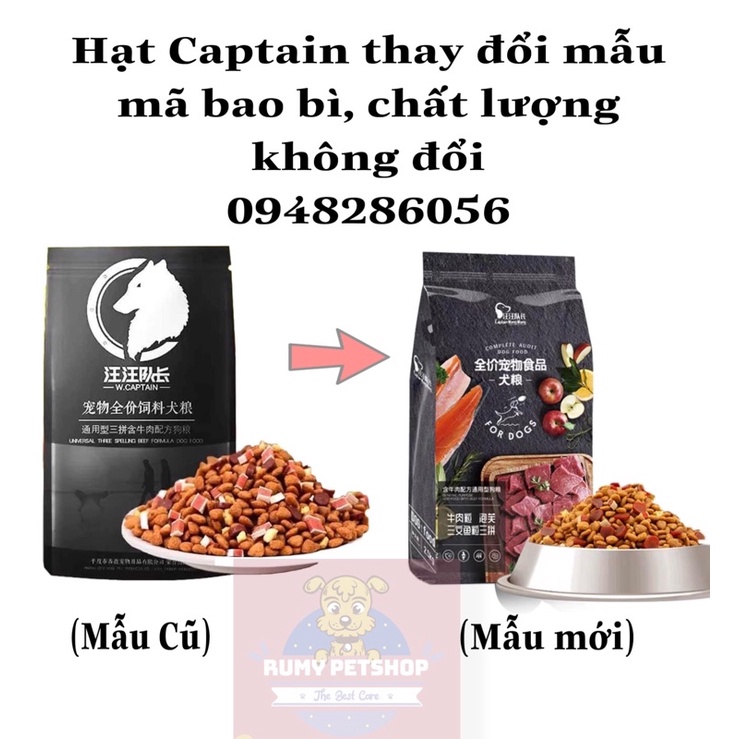 (HÀNG CHUẨN DATE MƠI) Hạt Trộn Phô Mai, Bò, Cá Hồi Cho Chó Pet Captain