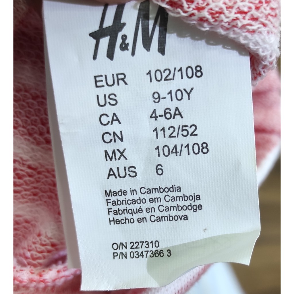 Bộ Nỉ Da Cá H&amp;M kẻ sọc cực xinh cho bé gái 20 - 42kg