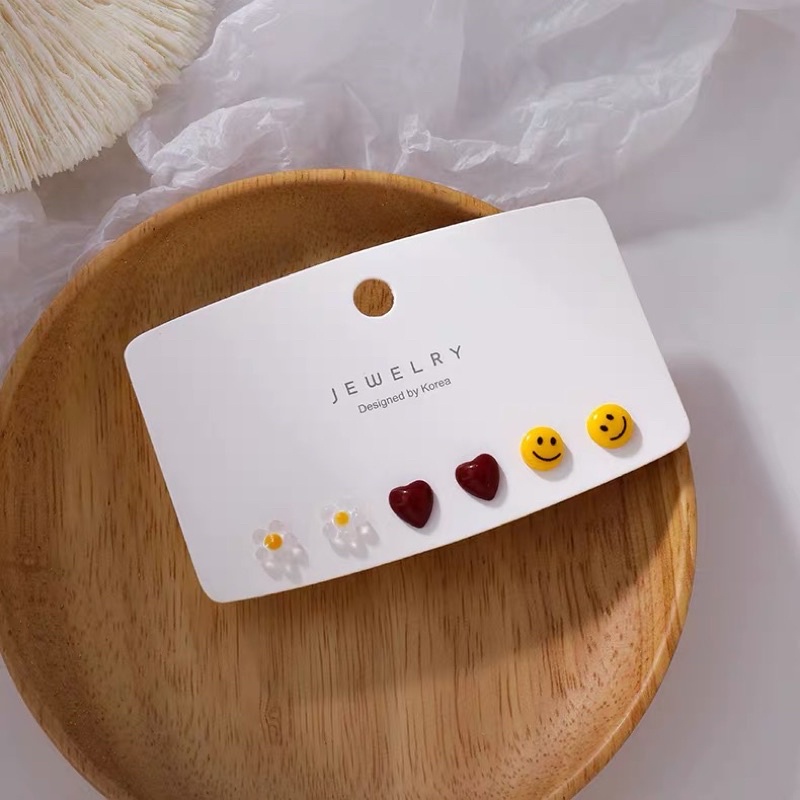 Set 3 đôi bông tai đào