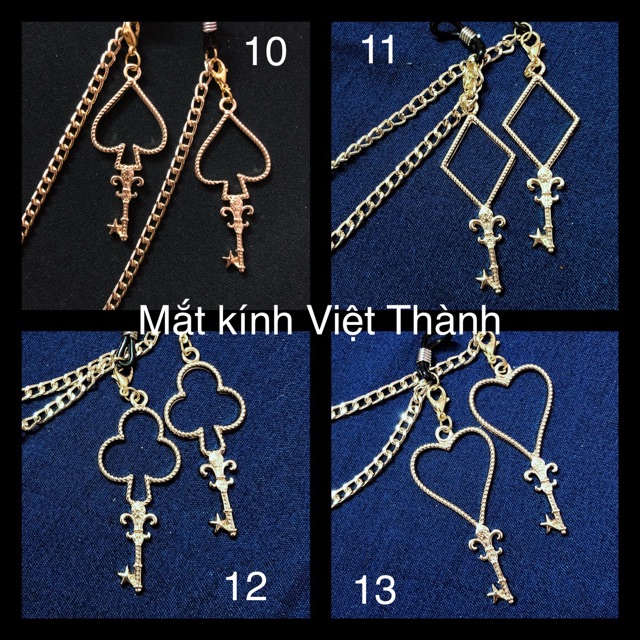 Dây đeo kính có CHARM LỚN dây đeo khẩu trang kim loại chain kính dây đeo tai nghe Bluetooth