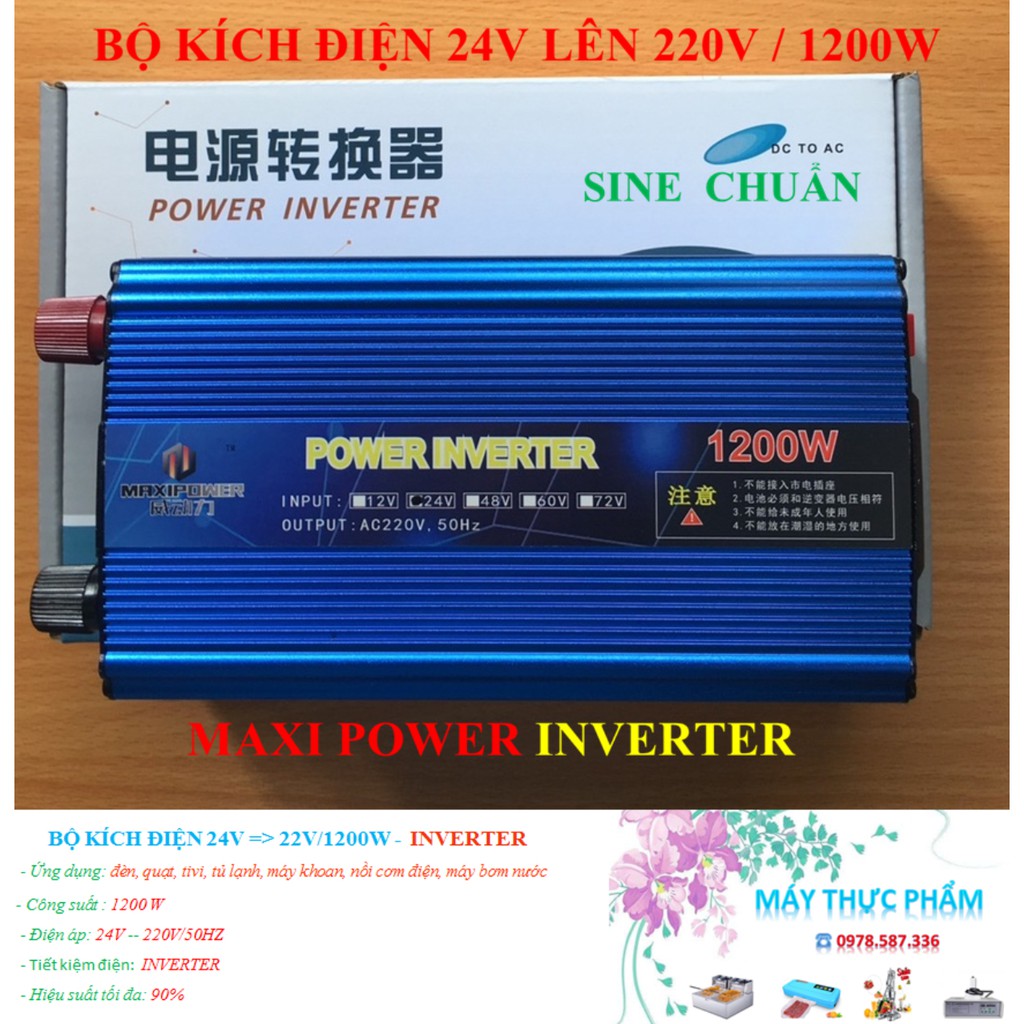 Bộ Kích Điện Inverter 24 - 220V - 1200W - SIN CHUẨN
