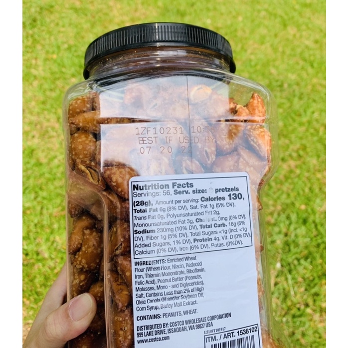 Bánh Virginia Peanut Butter filled Prezel Nuggets Peanut Butter Prezel 1.56kg của Mỹ - bánh mặn giòn béo bơ đậu phộng