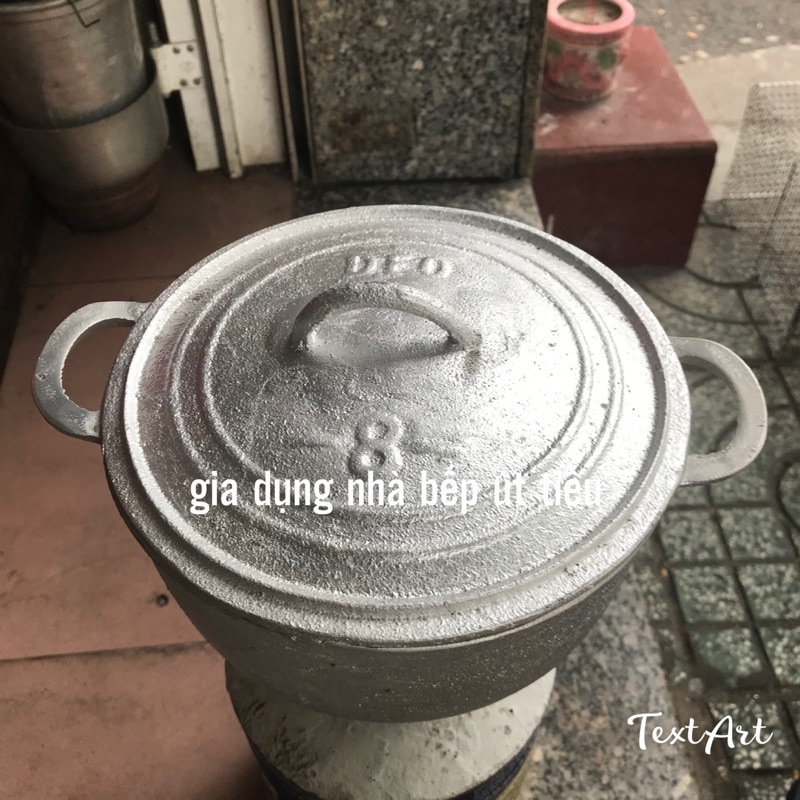 Nồi gang đúc số 8 nguyên khối- 19cm