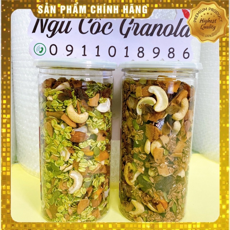 COMBO 2HỦ GRANOLA MATCHA VÀ SOCOLA THƠM NGON KHÔNG ĐƯỜNG