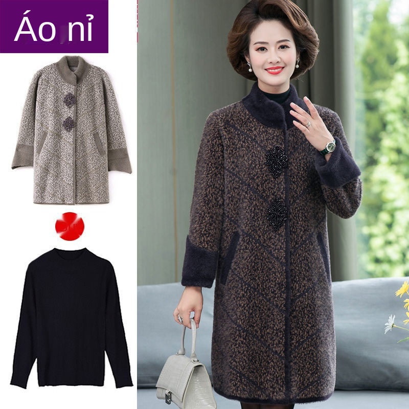 Mẹ mặc áo thu đông cho người đàn ông trung niên 40-50 tuổi giả lông chồn | BigBuy360 - bigbuy360.vn