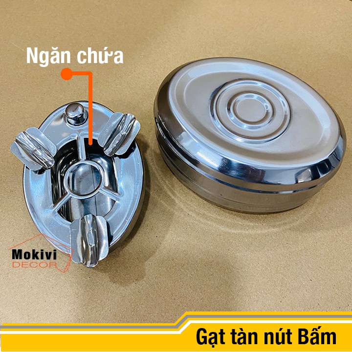 Gạt tàn thuốc lá NÚT BẤM Inox 304 XÀI BỀN