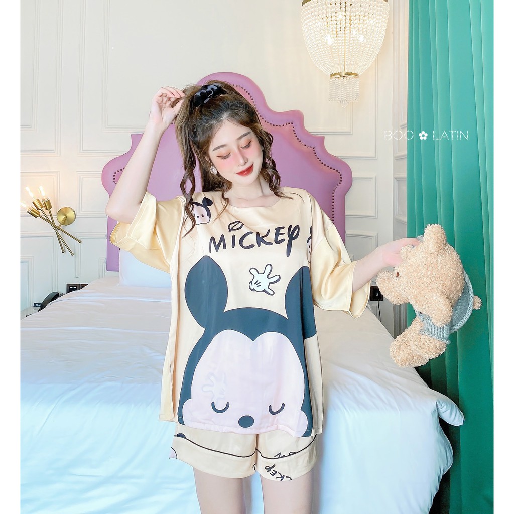 Phần 2_Đồ Mặc Nhà Pijama Lụa Latin Quần ĐÙI Freesize - HÀNG THIẾT KẾ