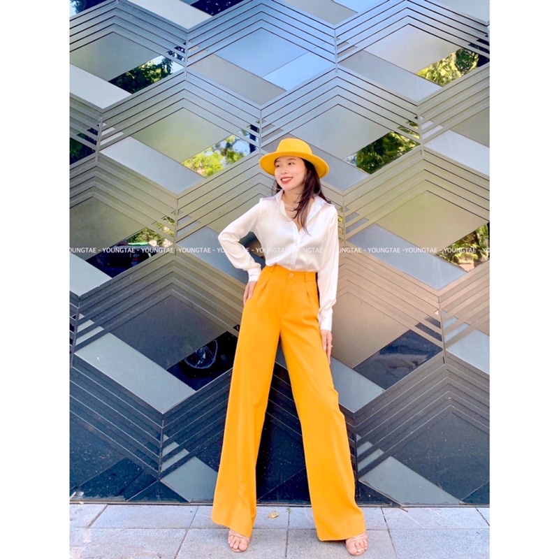 Quần suông nữ culottes basic cạp cao ống rộng lưng cao dáng dài nhiều màu chất siêu đẹp không nhăn nhàu | BigBuy360 - bigbuy360.vn