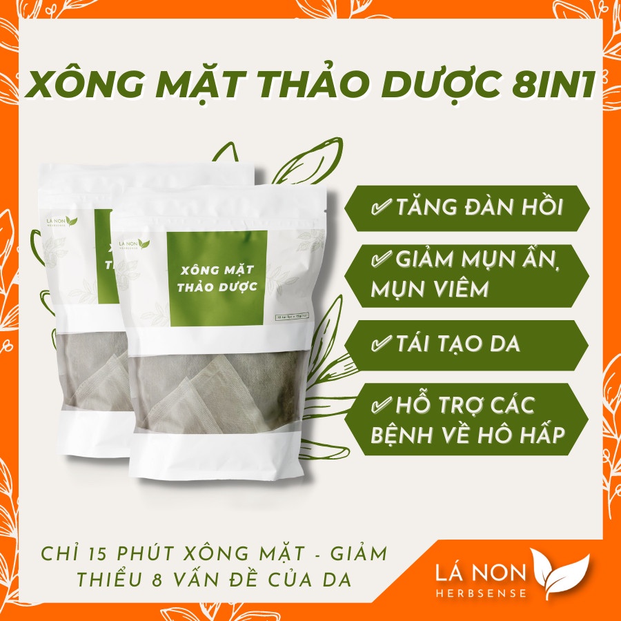 [Xông Mặt 8IN1] Xông Mặt Thảo Dược 150G Hỗ Trợ Giảm Mụn Viêm, Mụn Ẩn, Tăng Độ Đàn Hồi Và Tái Tạo Da