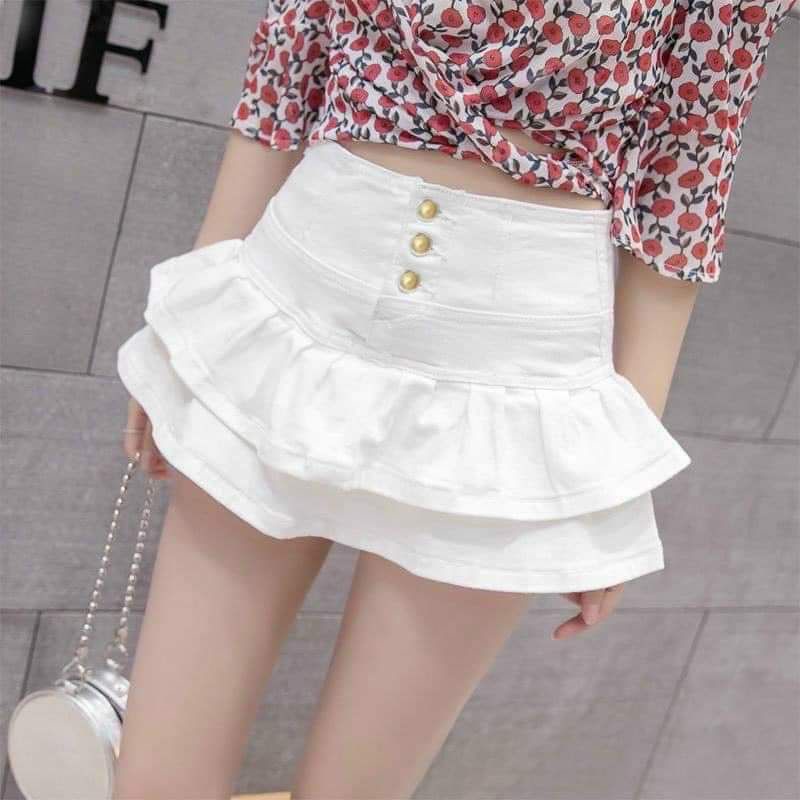 CHÂN VÁY TẦNG NÚT SIÊU XINH CÓ LÓT