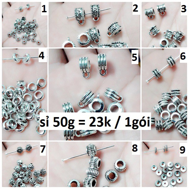 [Mã FAMAYFA2 giảm 10K đơn 50K] Sỉ 50g charm bạc cổ = 23k / 1gói [ chuyên sỉ charm ]